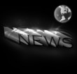 3d news text with globe eps10