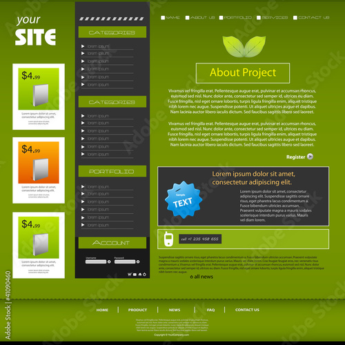 Vector: website template design website template design