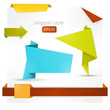 Origami style speech banner, paper shapes