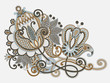 original hand draw line art ornate flower design