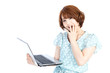 Beautiful asian woman using a laptop computer