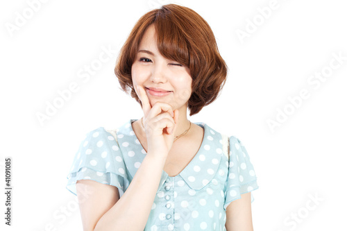 Foto: Beautiful young woman. Portrait of asian woman. Beautiful young woman. Portrait of asian woman.