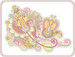 original hand draw line art ornate flower design