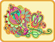 original hand draw line art ornate flower design