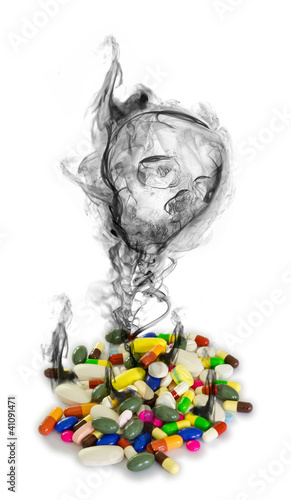 Photo: Danger from drugs (isolated) Danger from drugs (isolated)