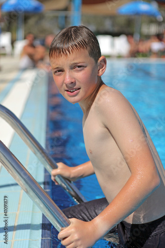 Photo: the boy out of the pool the boy out of the pool