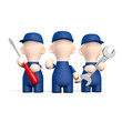 Drei Handwerker mit Werkzeugen