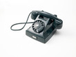 Foto: old green phone on white background - vecchio telefono a rotella old green phone on white background - vecchio telefono a rotella
