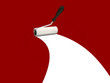 Paint roller and white paint stripe 3d render