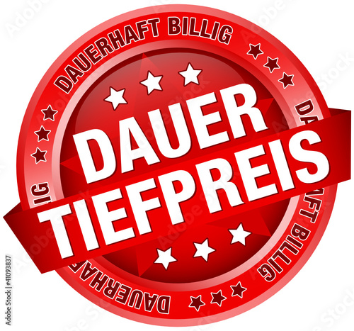Vektor: Button Banner "Dauertiefpreis" rot Button Banner "Dauertiefpreis" rot