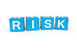 Risk cubes 3d render illustration