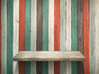 Shelf on Old wood wall and floor Shelf on Old wood wall and floor