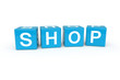 canvas print picture - Shop cubes 3d render illustration