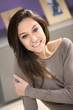 portrait of young attractive woman at home