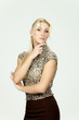 beautiful blond woman, studio portrait in studio