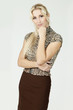 beautiful blond woman, studio portrait in studio
