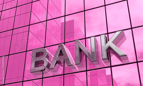 Illustration: Spiegelfassade Pink - Bank Konzept 2 Spiegelfassade Pink - Bank Konzept 2