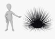 3d render of cartoon character with sea urchin 3d render of cartoon character with sea urchin