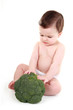 Baby pushing away broccoli