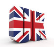 canvas print picture - UK 3d text with flag render