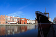 View over the river Motlawa the Old Town in Gdansk, Poland.