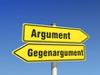 Wegweiser Argument Gegenargument