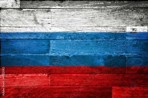 Photo: russia flag painted on old wood russia flag painted on old wood