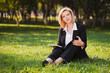 Young businesswoman with a folder