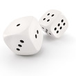 canvas print picture - 3d dice on white background