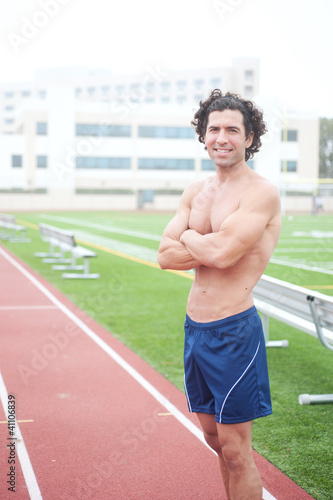 Photo: male runner in stadium male runner in stadium
