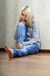 The barefooted girl.