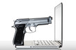 Handgun on a laptop computer