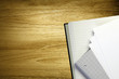 stationery on wood desk