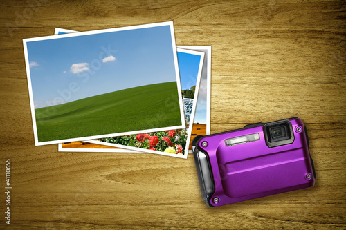 Photo: purple camera with photos purple camera with photos