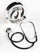 At symbol with stethoscope