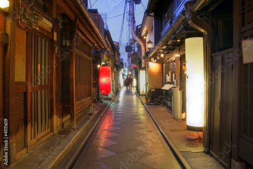 Geisha houses on Pontocho Alley, Kyoto, Japan