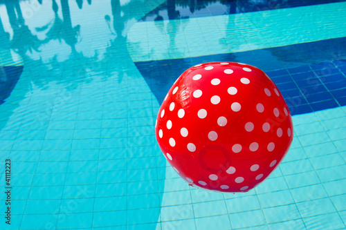Photo: Red ball with white spots Red ball with white spots