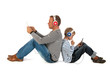 Father and son playing