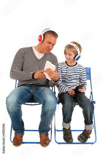 Photo: Father and son playing Father and son playing