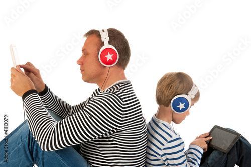 Photo: Father and son playing Father and son playing