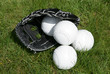 Photo: softball glove and balls softball glove and balls