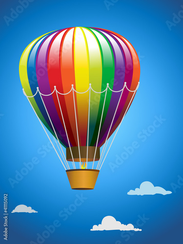 Vector: Hot air balloon flying Hot air balloon flying