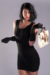 High Fashion Model Poses with handbag black