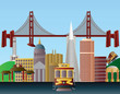 San Francisco City Skyline Illustration