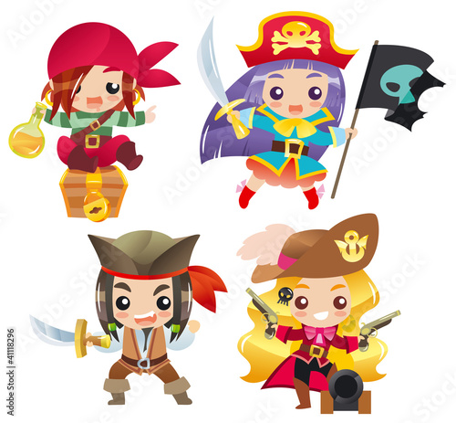 Vector: Cartoon pirates Set 1 Cartoon pirates Set 1