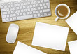 blank photos on desk