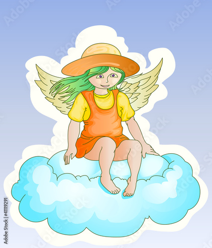 Vector: fairy sit on the cloud fairy sit on the cloud