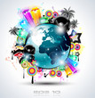Music Club background for disco dance international event