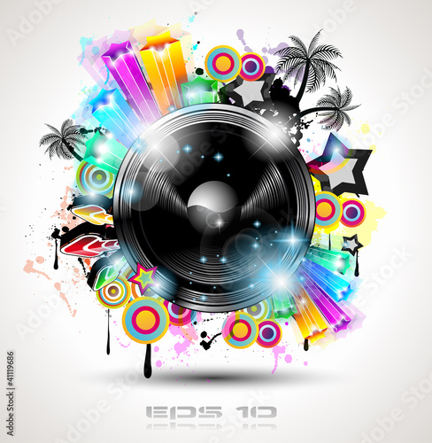 Vettoriale: Music Club background for disco dance international event Music Club background for disco dance international event