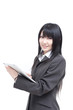 タブレットPCを使う女性